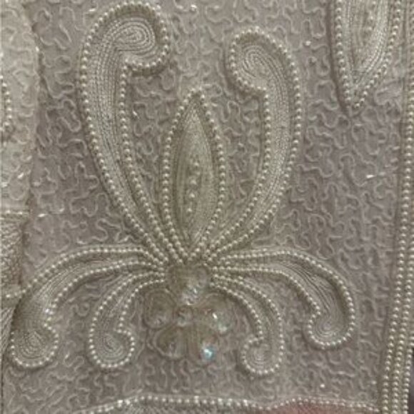 VINTAGE Nipon Boutique Cream Beaded Jacket - Picture 5 of 6